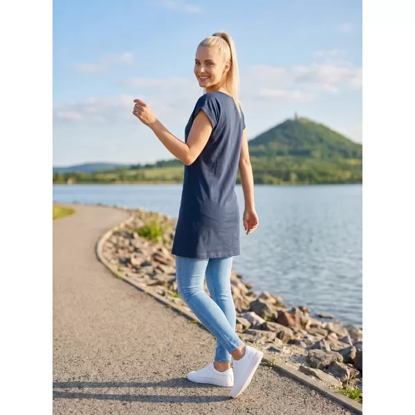  Ženska duga majica MALFINI LOVE 123 TAMNOPLAVA 