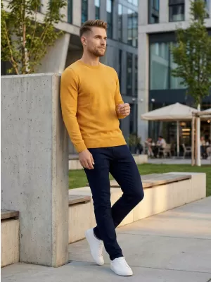 Muški pulover ALTISPORT KAMIQ MPLS096 ŽUTA BOJA