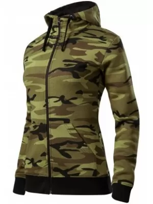 Ženski sweatshirt MALFINI CAMO ZIPPER C20 KAMUFLAŽNO ZELENA