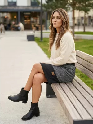 Ženska suknja TORSTAI VERONA CRNA/SIVA