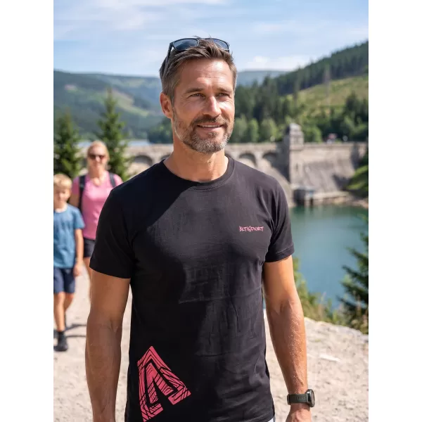  Muška majica kratkih rukava ALTISPORT ALM013129 CRNO I CRVENO 