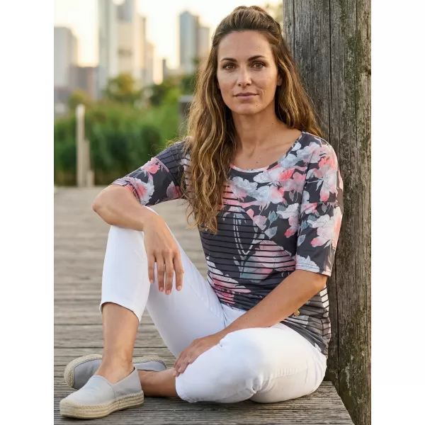  Ženska majica kratkih rukava KIXMI KRISTIE TAMNO SIVA 