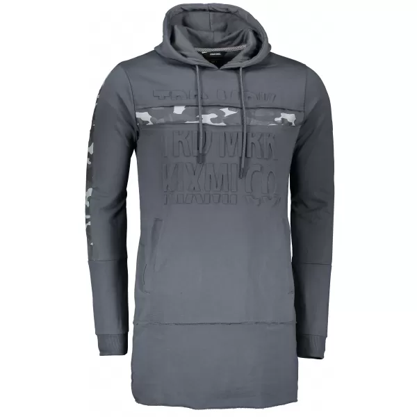  Muški produženi sweatshirt KIXMI KENDEL TAMNO SIVA 
