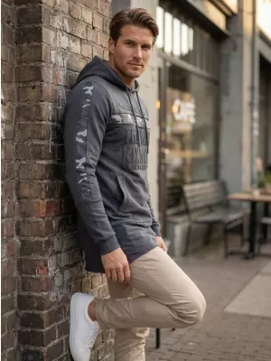 Muški produženi sweatshirt KIXMI KENDEL TAMNO SIVA