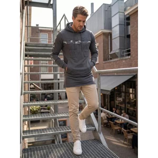  Muški produženi sweatshirt KIXMI KENDEL TAMNO SIVA 