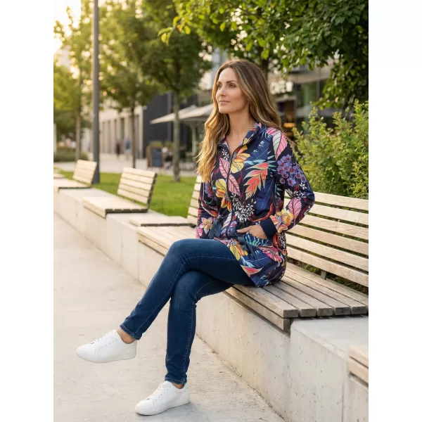  Ženska produžena majica KIXMI KORTNEY TAMNO PLAVA 