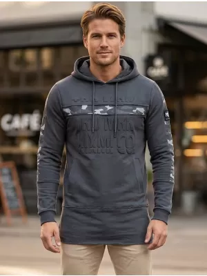 Muški produženi sweatshirt KIXMI KENDEL TAMNO SIVA