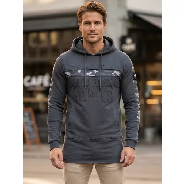  Muški produženi sweatshirt KIXMI KENDEL TAMNO SIVA 