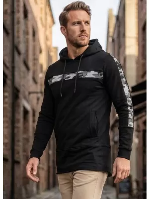 Muški produženi sweatshirt KIXMI KENNY CRNO
