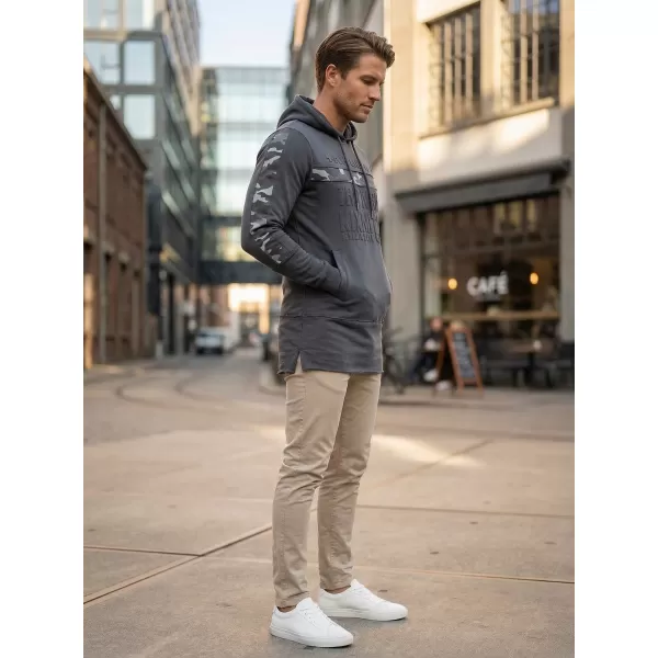  Muški produženi sweatshirt KIXMI KENDEL TAMNO SIVA 