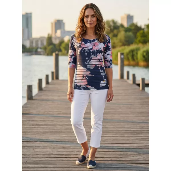  Ženska majica kratkih rukava KIXMI KRISTIE TAMNO PLAVA 