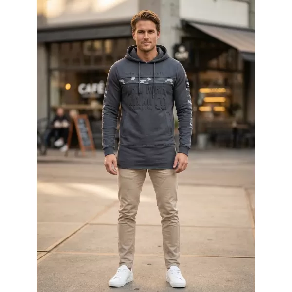  Muški produženi sweatshirt KIXMI KENDEL TAMNO SIVA 