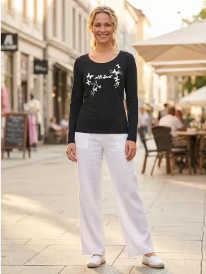 Ženska majica kratkih rukava ALTISPORT ALW011169 TAMNOPLAVA/BIJELA
