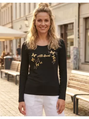 Ženska majica kratkih rukava ALTISPORT ALW011169 CRNO I ZLATNO