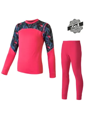Dječji termo komplet SENSOR MERINO IMPRESS 20200014 MAGENTA/FLORAL