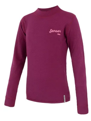 Dječja termo majica SENSOR MERINO DOUBLE FACE LOGO 20200021 LILA