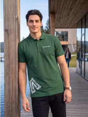 Muška majica s kragnom ALTISPORT ALM013203 TAMNOZELENE BOJE