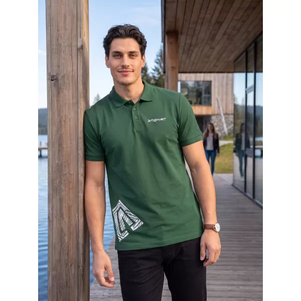  Muška majica s kragnom ALTISPORT ALM013203 TAMNOZELENE BOJE 