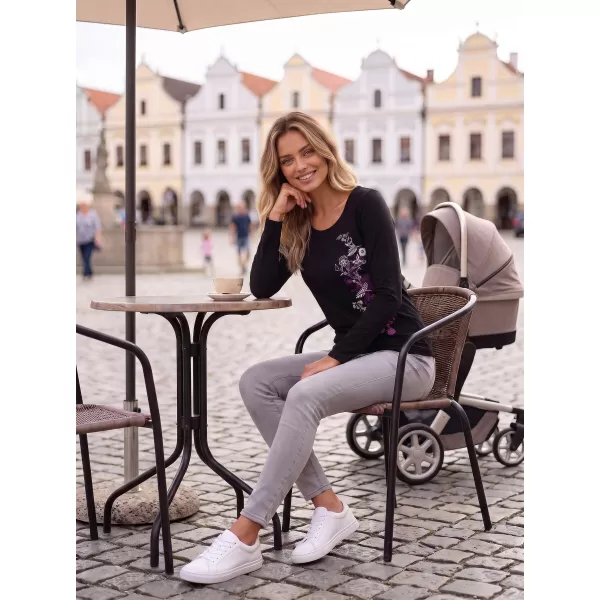  Dámské triko s dlouhým rukávem ALTISPORT CARRYOVER ALW029169 ČERNORŮŽOVÁ 