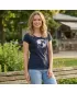 Ženska majica kratkih rukava ALTISPORT ALW050122 TAMNOPLAVA/RUŽIČASTA