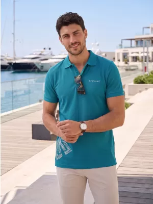 Muška majica s kragnom ALTISPORT ALM013203 TAMNO TIRKIZNA
