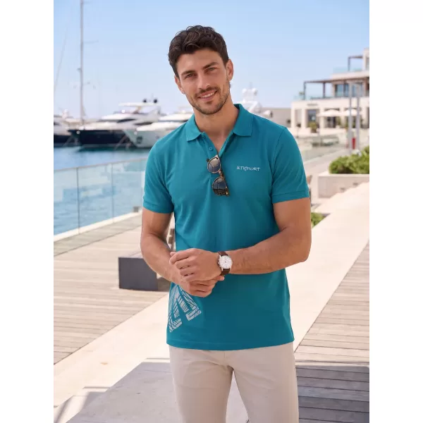  Muška majica s kragnom ALTISPORT ALM013203 TAMNO TIRKIZNA 