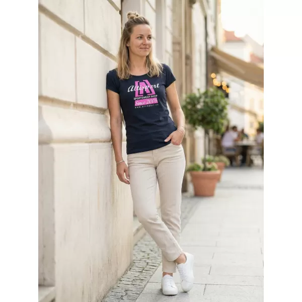  Ženska majica kratkih rukava ALTISPORT ALW047122 TAMNOPLAVA/RUŽIČASTA 