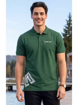 Muška majica s kragnom ALTISPORT ALM013203 TAMNOZELENE BOJE