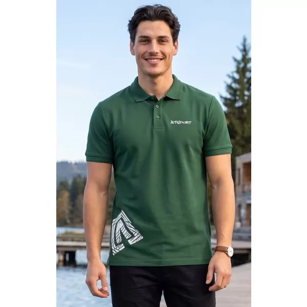  Muška majica s kragnom ALTISPORT ALM013203 TAMNOZELENE BOJE 