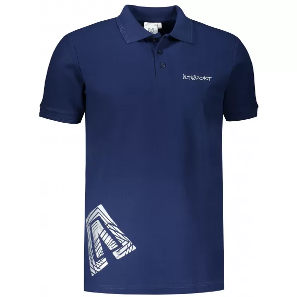  Muška majica s kragnom ALTISPORT ALM013203 PONOĆNO PLAVA 