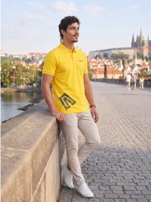 Muška majica s kragnom ALTISPORT ALM013203 ŽUTA BOJA