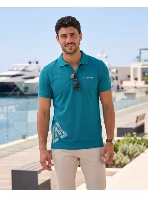 Muška majica s kragnom ALTISPORT ALM013203 TAMNO TIRKIZNA