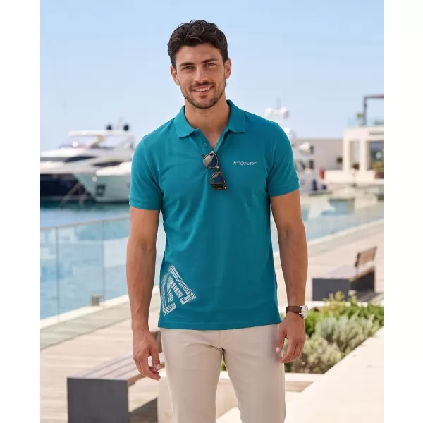  Muška majica s kragnom ALTISPORT ALM013203 TAMNO TIRKIZNA 