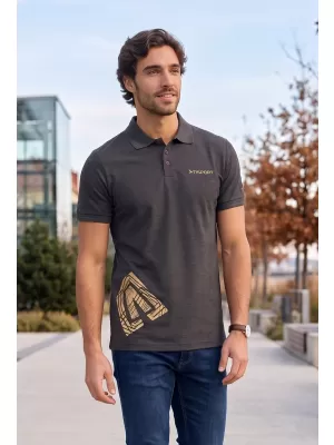 Muška majica s kragnom ALTISPORT ALM013203 ANTRACIT NAGLASAK