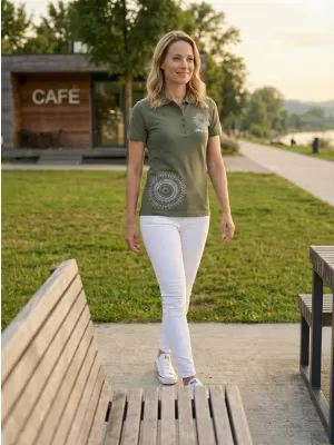 Ženska majica s kragnom ALTISPORT ALW024210 KAKI