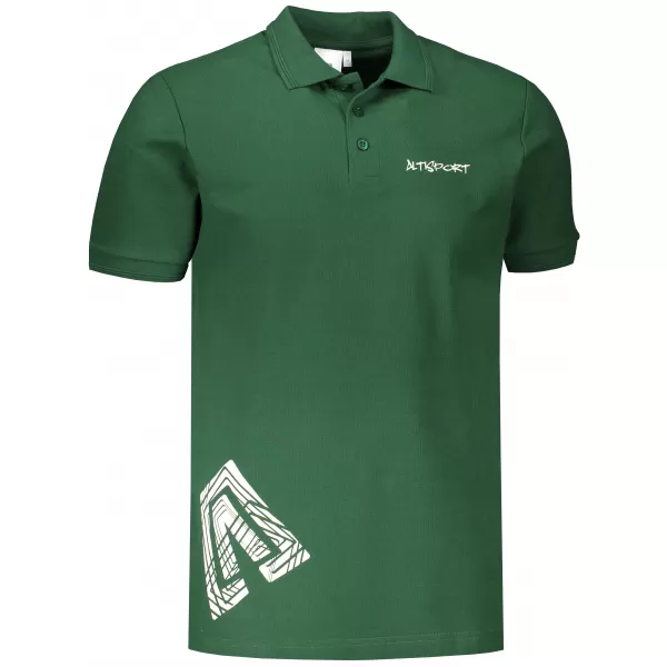  Muška majica s kragnom ALTISPORT ALM013203 TAMNOZELENE BOJE 