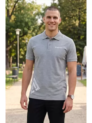 Muška majica s kragnom ALTISPORT ALM013203 TAMNO SIVI ODSJAJI