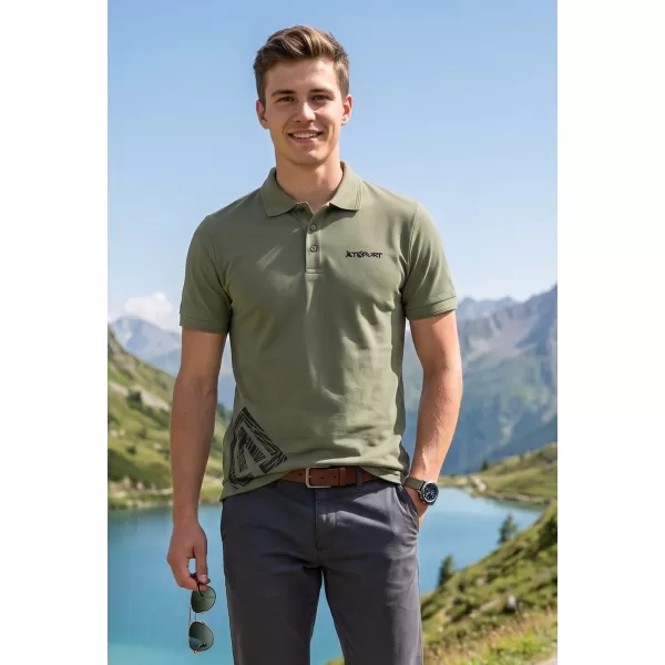  Muška majica s kragnom ALTISPORT ALM013203 KAKI 