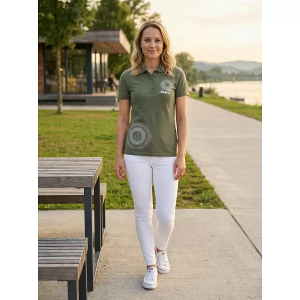 Ženska majica s kragnom ALTISPORT ALW024210 KAKI 
