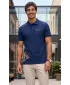 Muška majica s kragnom ALTISPORT ALM013203 PONOĆNO PLAVA/ZLATNA