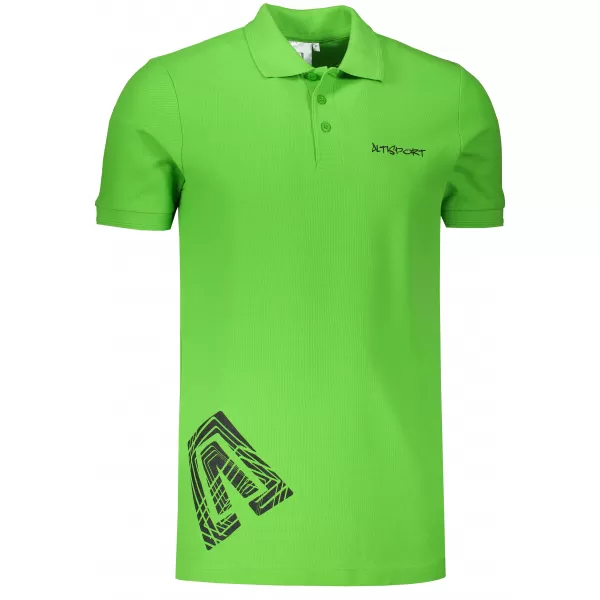  Muška majica s kragnom ALTISPORT ALM013203 ZELENA JABUKA 