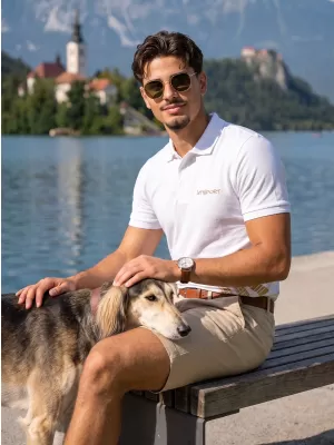 Muška majica s kragnom ALTISPORT ALM013203 BIJELA