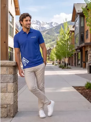 Muška majica s kragnom ALTISPORT ALM013203 KRALJEVSKI PLAVA