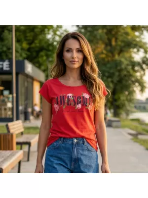 Ženska majica kratkih rukava KIXMI LEA CRVENA