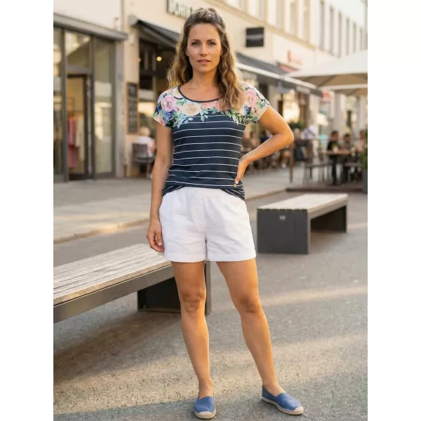  Ženska majica kratkih rukava KIXMI LOREN TAMNO PLAVA 