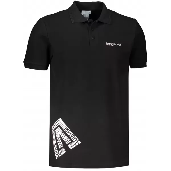  Muška majica s kragnom ALTISPORT ALM013203 CRNO I BIJELO 