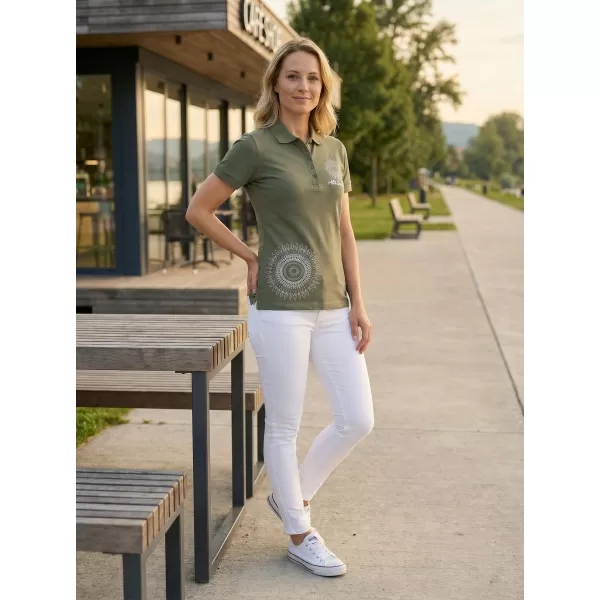  Ženska majica s kragnom ALTISPORT ALW024210 KAKI 