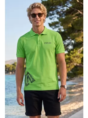 Muška majica s kragnom ALTISPORT ALM013203 ZELENA JABUKA