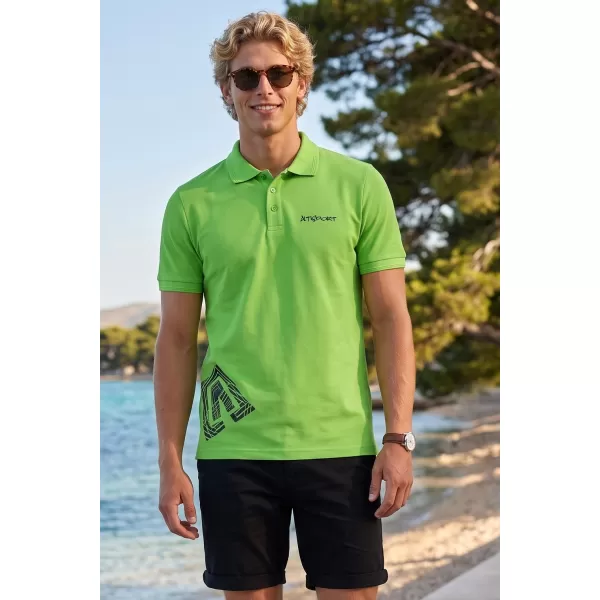  Muška majica s kragnom ALTISPORT ALM013203 ZELENA JABUKA 