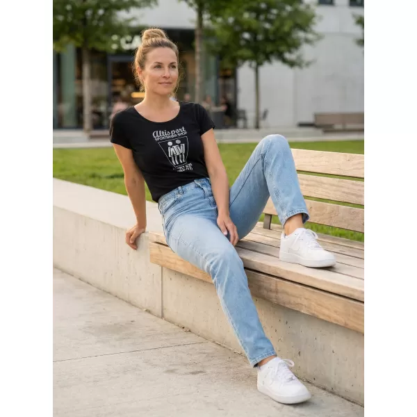  Ženska majica kratkih rukava ALTISPORT ALW049122 CRNO I SREBRNO 